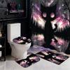 Animal Abstract Patterns Black Whit Shower Curtain Bath Sets Waterproof Non-Slip Bathroom Rug Toilet U With 12 Hooks Home Deco