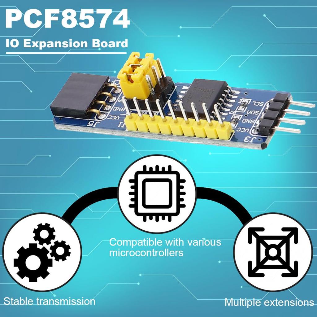 5 pcs PCF8574 IO Expansion Board I/O Expander I2C Evaluation Develop Module MCU Expansion Board Module with Dupont Cable for Arduino for Raspberry Pi