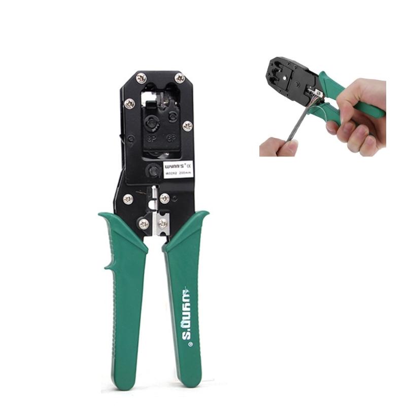 Ergonomic Cable Crimping Plier s Thickened Head NetworkCable Crimping Tool Non slip Handle andSharp Wire Stripper
