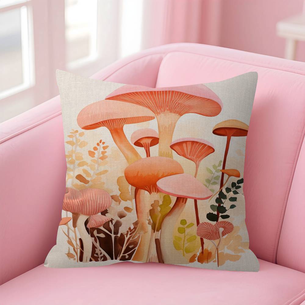 Mushroom Personalized Pillow Cover Kids Bedroom Wild Party Decor Pillowcase Kid Birthday Shower Gift