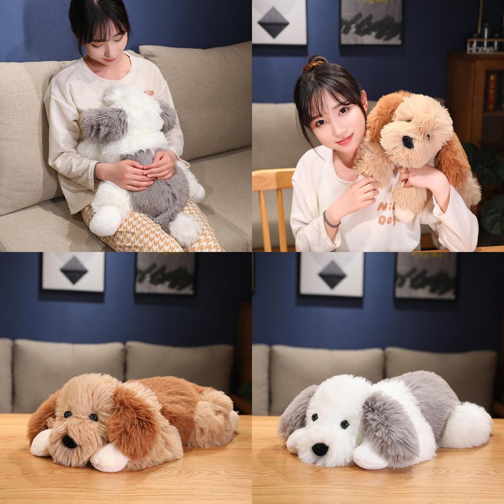 Adorable Soft Plush Long Hair Dual Color Dog Doll For Cuddly Comforting Gifts
