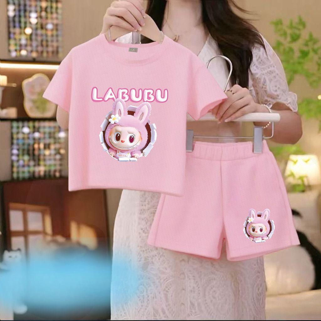 

Летний комплект спортивной одежды для мальчиков и девочек, модный детский комплект из двух предметов с коротким рукавом 140cm