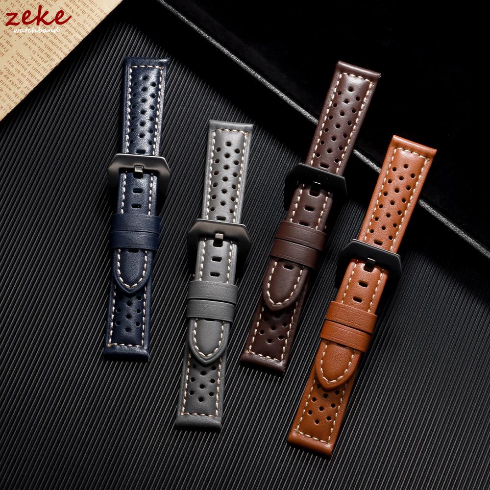 Vintage Handmade Watch Straps 20mm 22mm 18mm 24mm Leather Strap Brown Breathable Porous Sports Watchband for Panerai Bracelet
