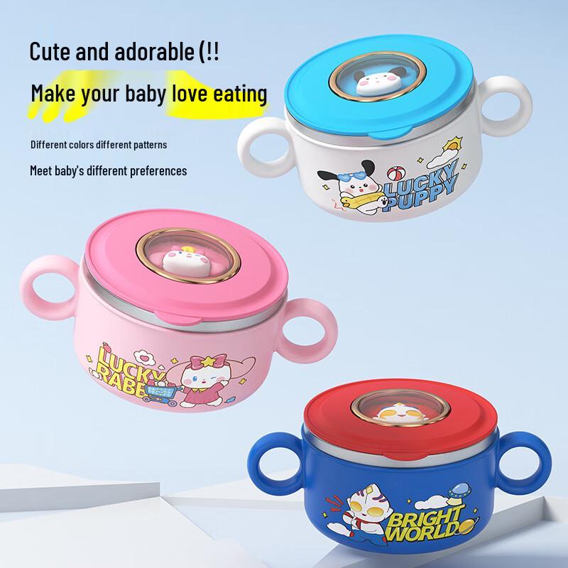 Changbaosen Stainless Steel Double-Handle Kids Bowl 400ML