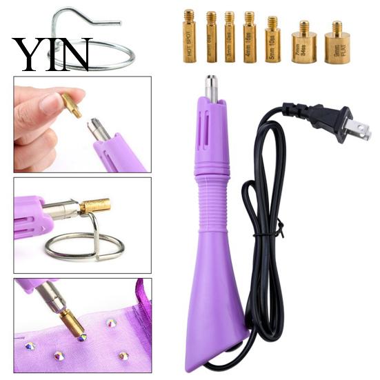 Flatback Rhinestone Setter Wand Hotfix Applicator Kit with 7 Tips, Hot Fix Tool Tool, for DIY Clothing Fabric Craft Projects Shoes Bags