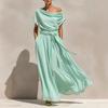 Abito da Donna Casual e alla Moda in Chiffon, Gonna Lunga