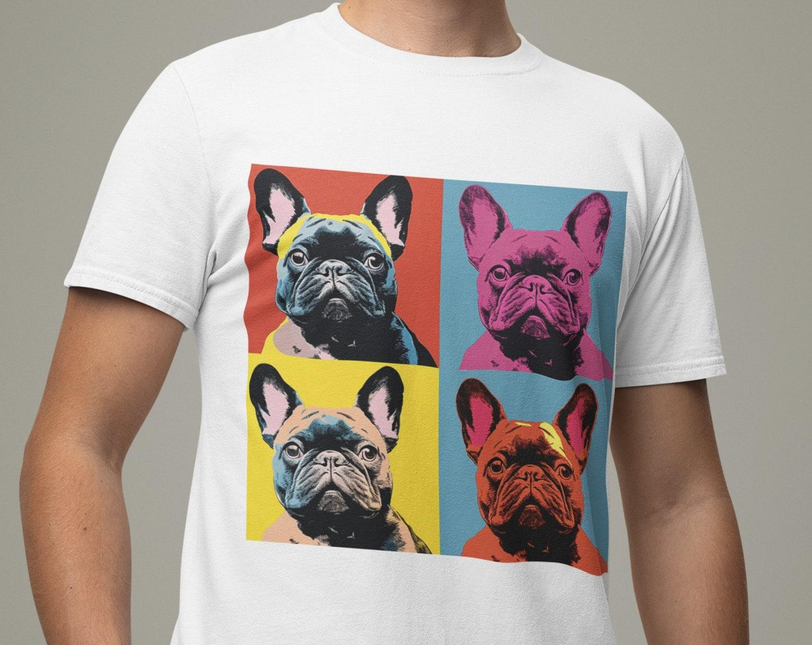 Pop Art French Bulldog T-Shirt, Frenchie Lover Gift M