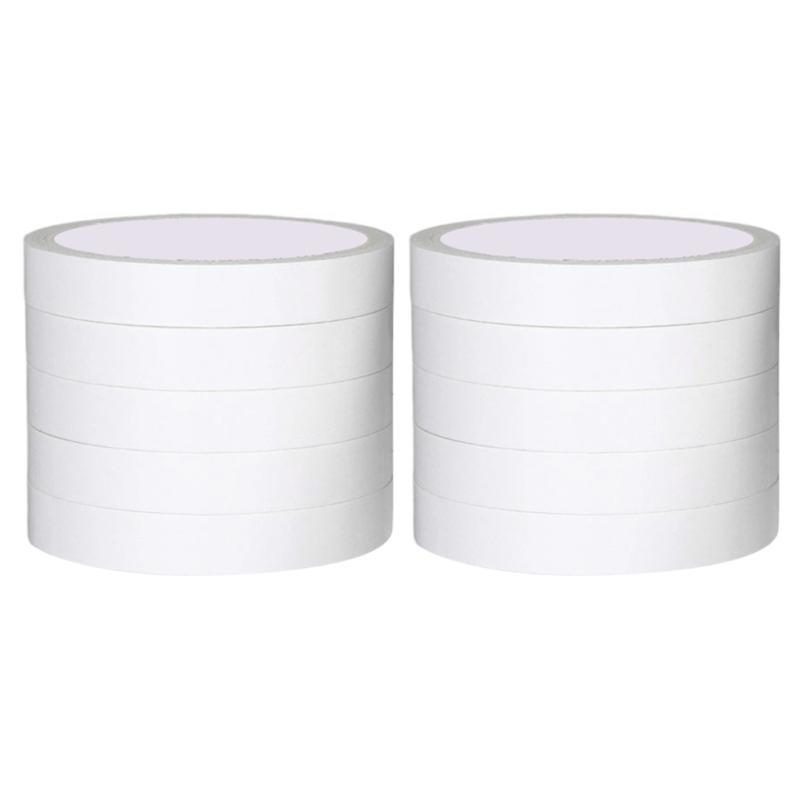 10 Rolls High Strength White Double Sided Tape Strong Adhesive Mounting Tape for Craft Scrapbooking 10Meter Per Roll
