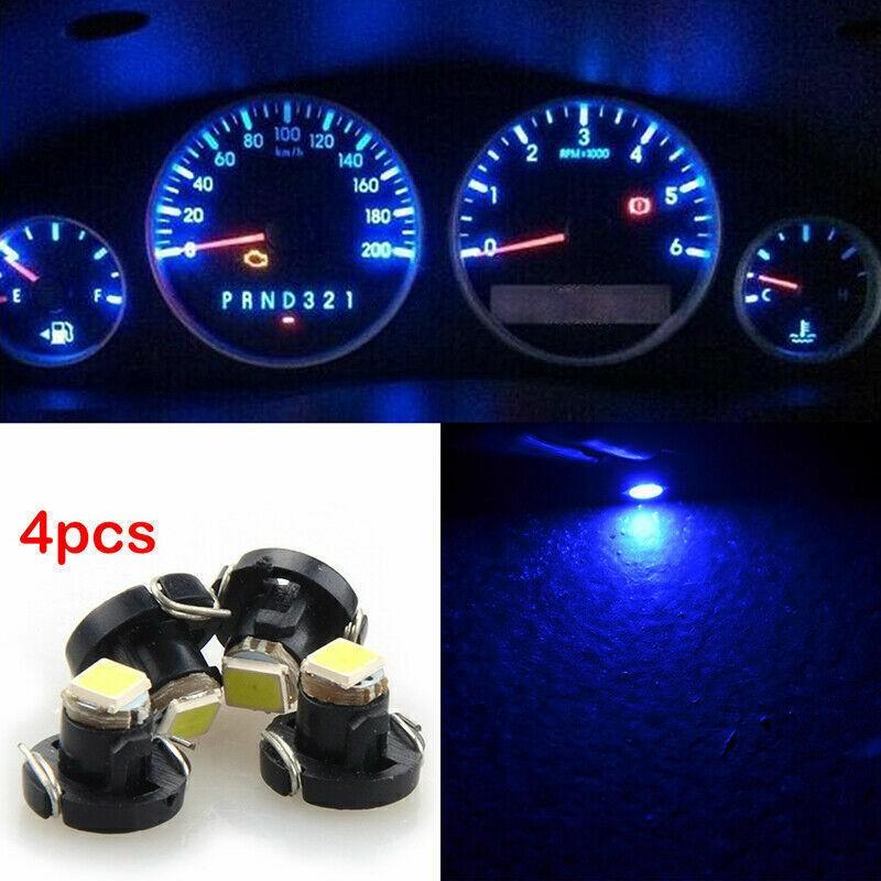 4PCS Blue T3 Neo Wedge LED Dashboard Panel A/C Climate Control HVAC Light Bulb