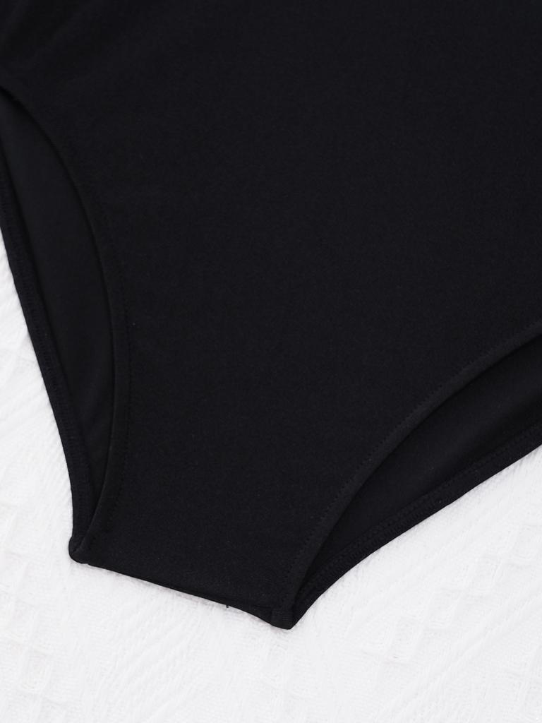 Mädchen Mesh Patchwork Tanzbody Ärmellos Rundhals Ausgeschnittener Rücken Kontrastfarbe Gymnastik Outfit