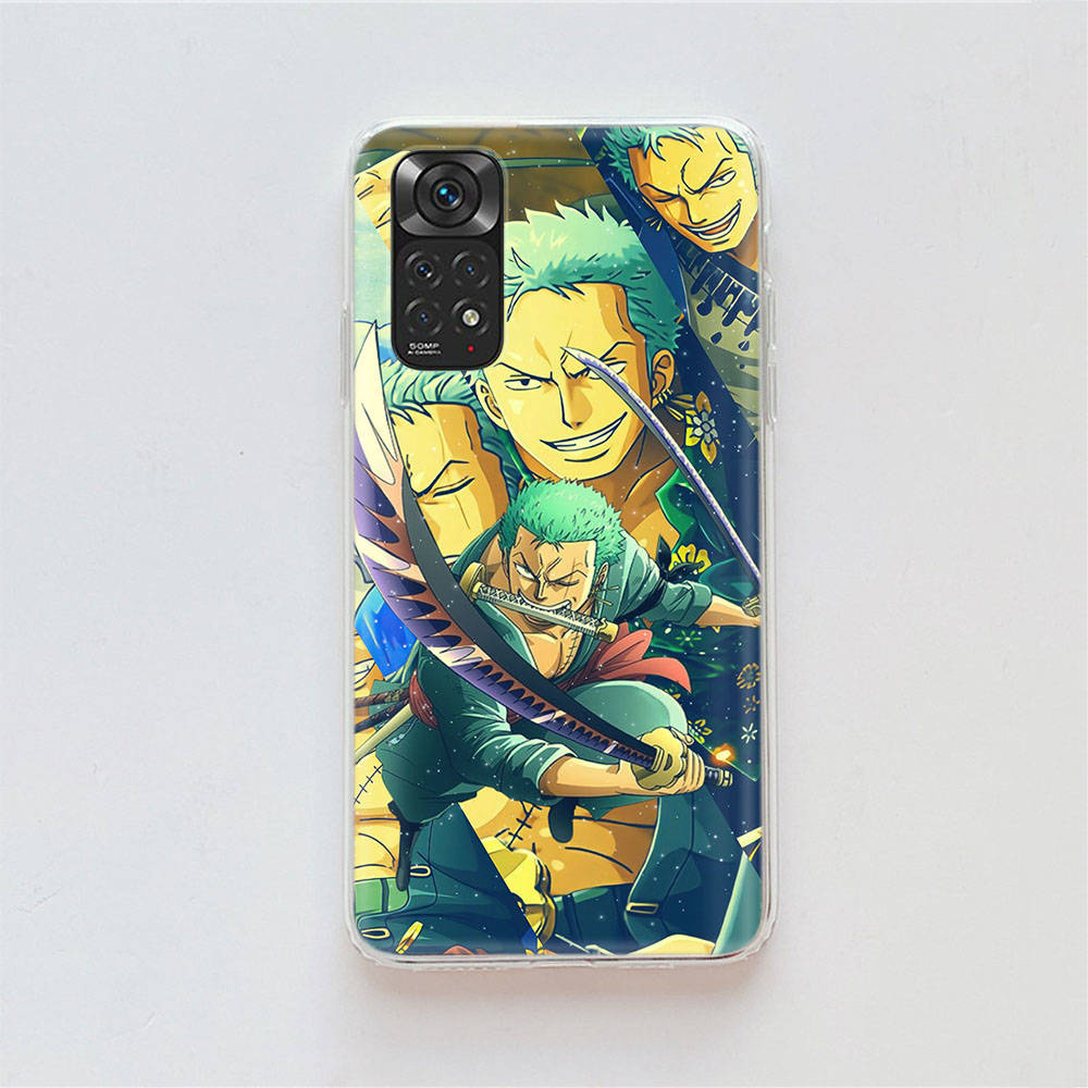 DT8 One Piece Zoro Sanji Hülle für Samsung A04 A14 A23 A34 A54 M23 M33 M52 M53 Realme 10 9 C30S C35 C55 VIVO Y02S Y21 Y33S Y51 X80 Pro Klare Hülle