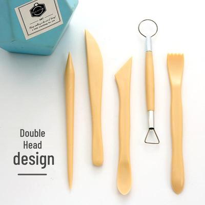 Ultra-Light Stone Pottery Clay Tools: 5-Piece Handmade Sculpting & Trimming Set