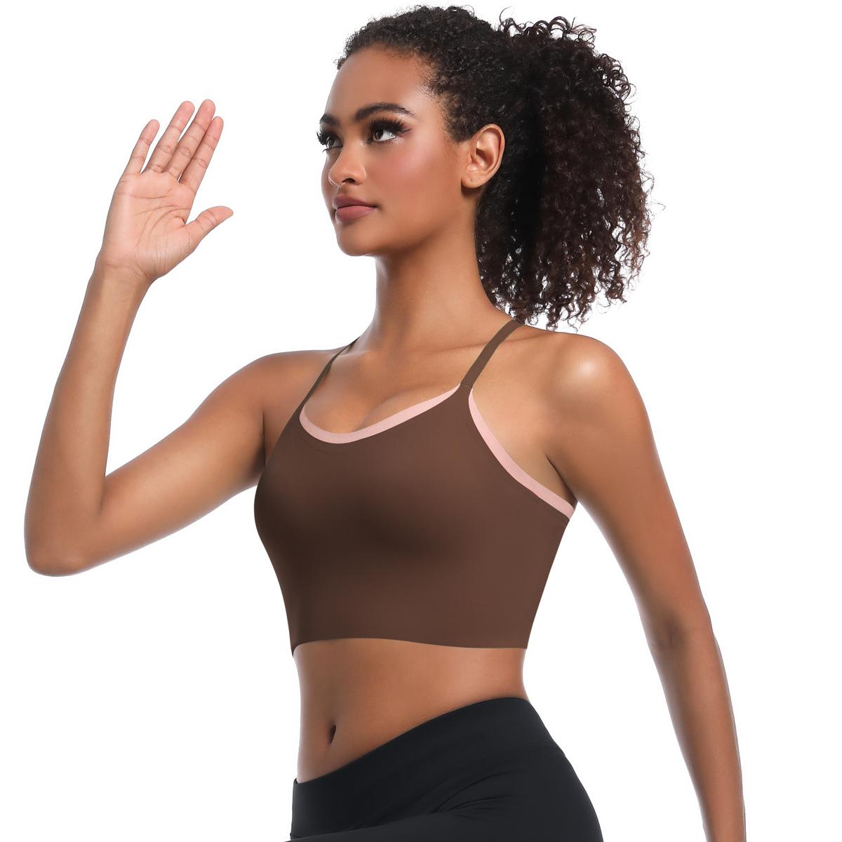 Nessaj Женский Спортивный Йога Бюстгальтер Высокопрочный Фитнес Жилет Быстросохнущий — фото 14