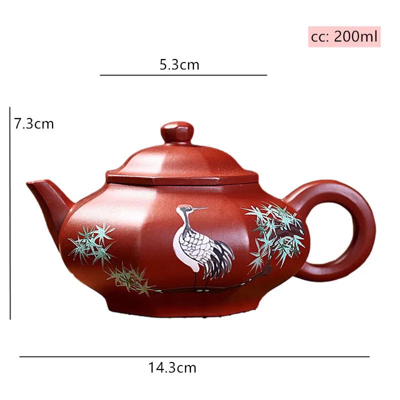 

200ml Handpainted Yixing Purple Clay Teapots Chinese Filter Beauty Kettle Raw Ore Dahongpao Tea Pot Tradition Zisha Tea Infuser