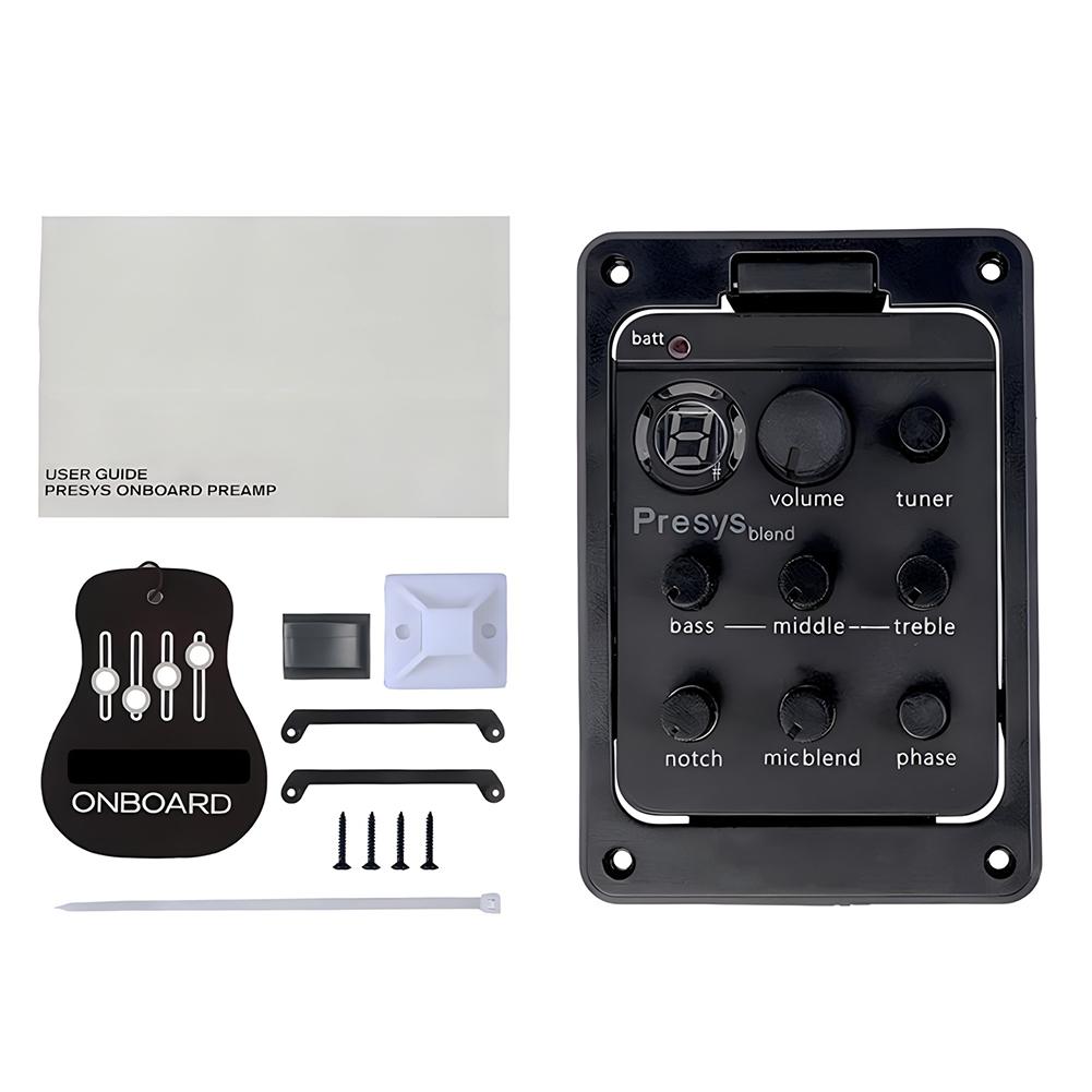 Plastic 301 Guitar Pickup with Tuner Presys Guitar Preamp EQ Equalizer Guitar Tuner Guitar Soundhole EQ Parts Accessories
