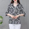 New Summer Retro Ethnic Style Fashion Trend V-neck Printed Loose Casual Versatile Foreign Style Short Sleeved Shirt