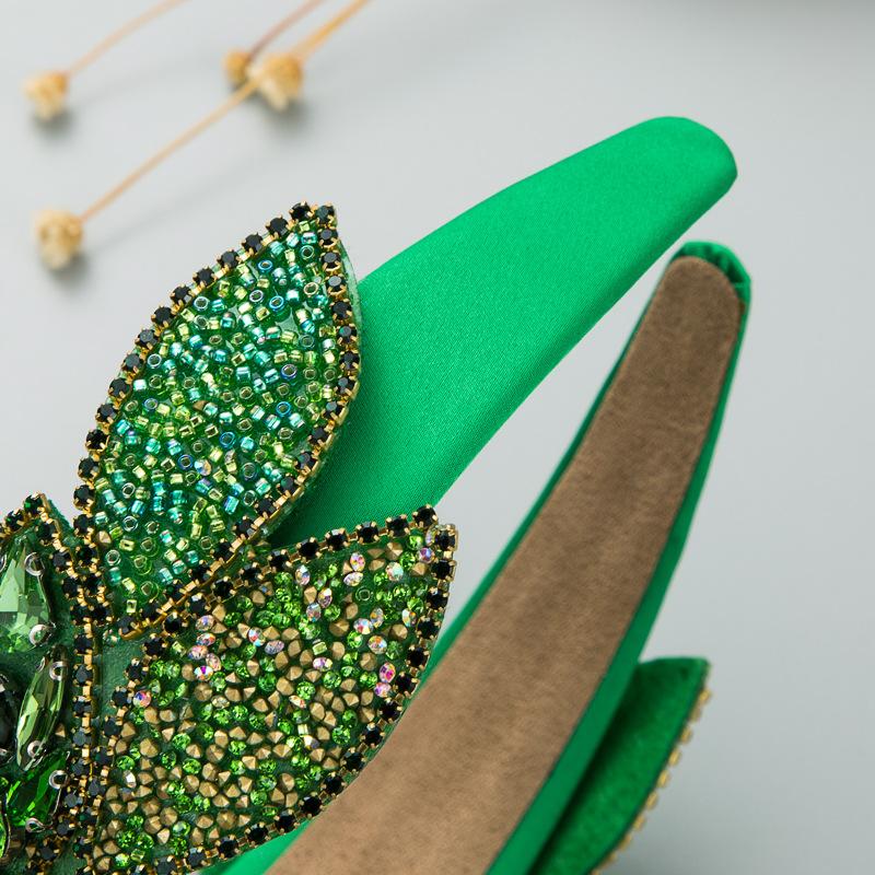 Women's Hair Band Retro Rhinestone Pearl Baroque Headwear Oversized Wide Brimmed Prom Hairhoop