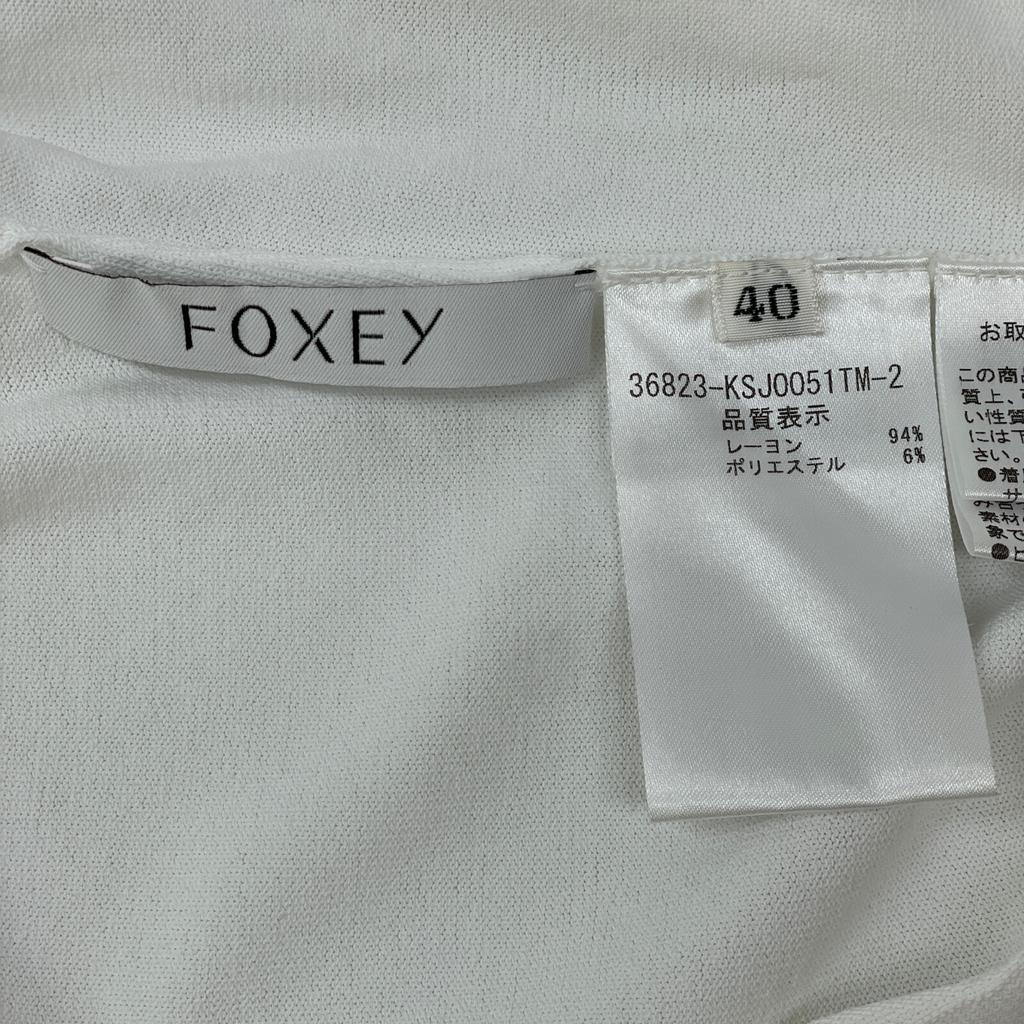 FOXEY 36823 White Upper Standard Long Sleeve Cardigan Tops 40 whiteUsed
