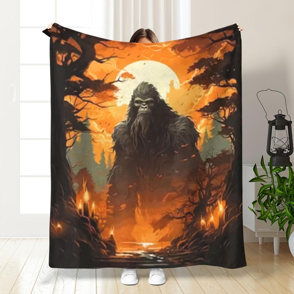 Halloween Ghost Pumpkin Skull Flannel Blanket Throw Blanket Nap Blanket Party Decor Horror Gift Skin Friendly Reversible