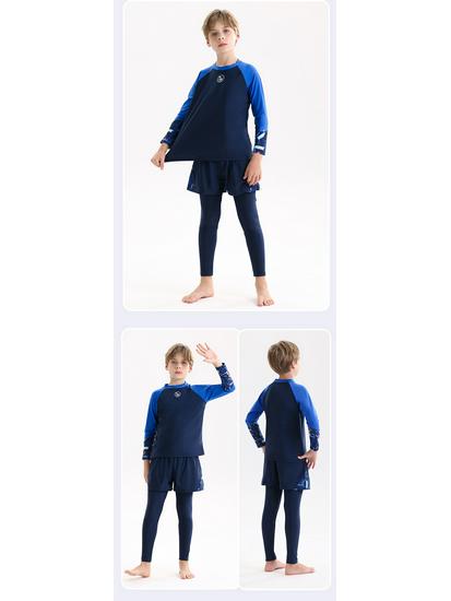 2025 Kids' Quick-Dry Boys' Long-Sleeve Rash Guard & Trunks Set