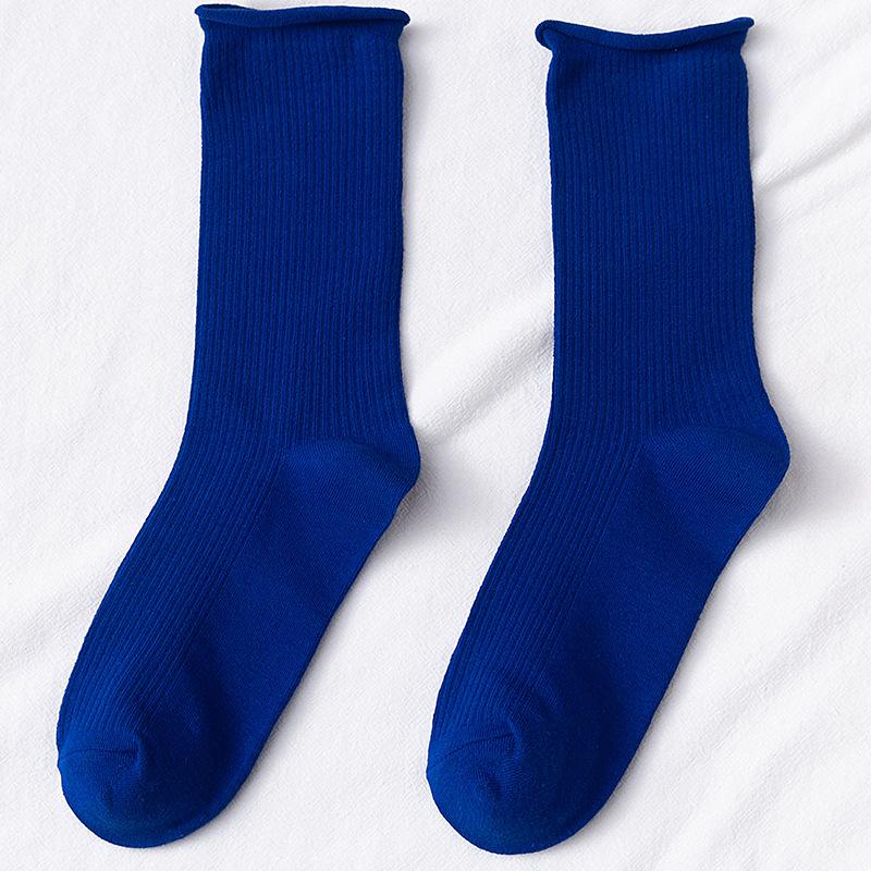 Colorful Women's Mid-Calf Candy Color Cotton Socks - Versatile for Spring and Autumn, Sporty and Over-the-Knee.