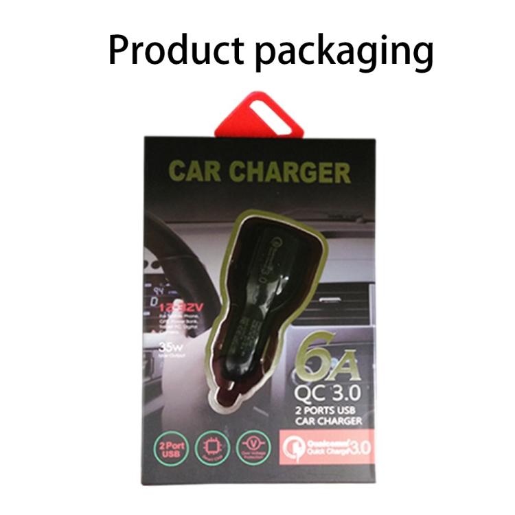 QC 3.0 Dual-USB 6A Schnelles Autoladegerät / Schnelles Laden für Mobiltelefone und Tablets