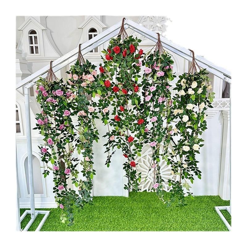 Love Lotus 12 branches Rose Art Mural Fleur de Soie Décoration Suspendue Pour Mariages et Photographie