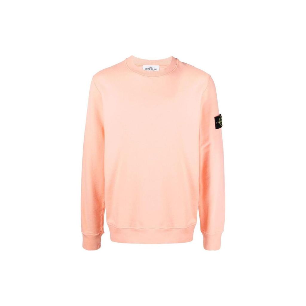 STONE ISLAND FW22 Solid Color Logo Patch Pullover Crewneck Sweatshirt Men Sweatshirt Beige 771563020-V0083