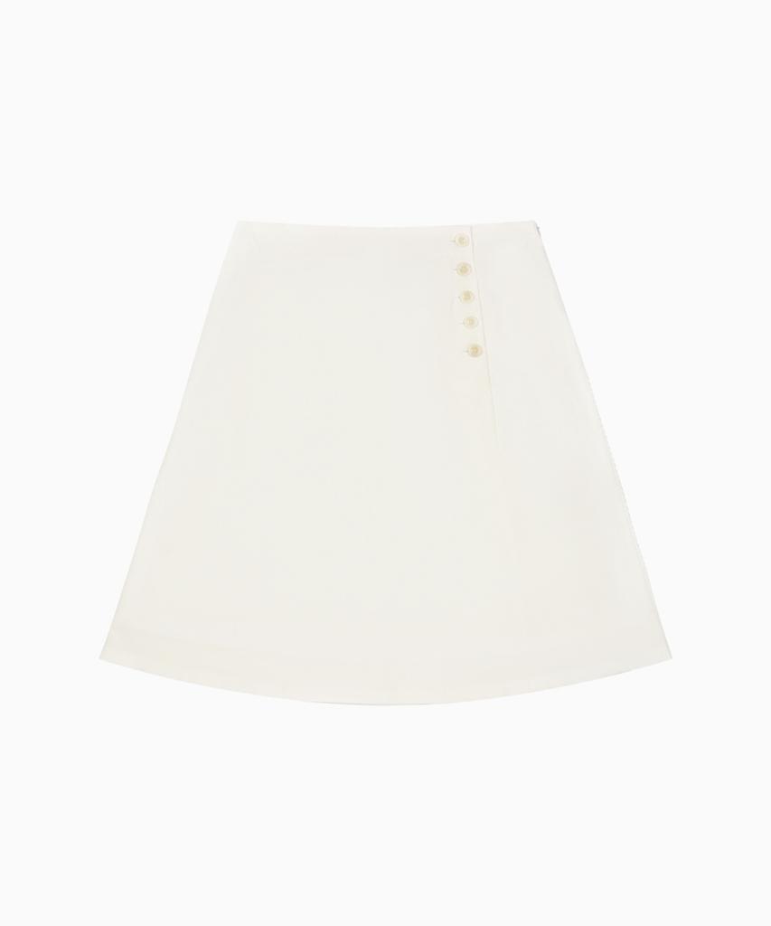 Ohesio Two Way Button Skirt, White