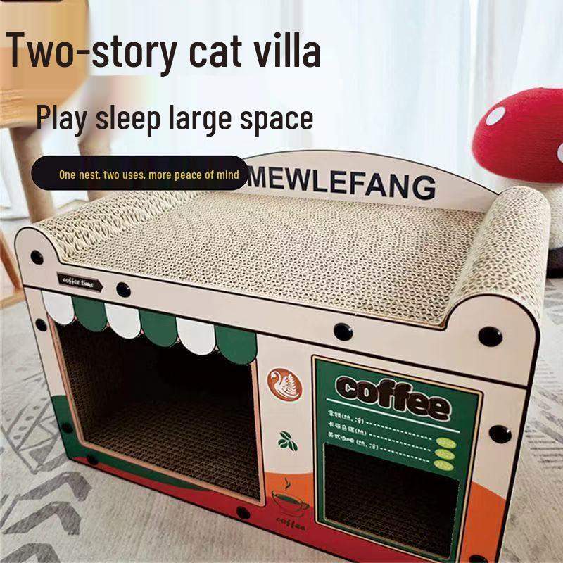 Vertical Coffee Shop Sofa Cat Scratcher & Nest – Durable, No Shed, All-Season Use