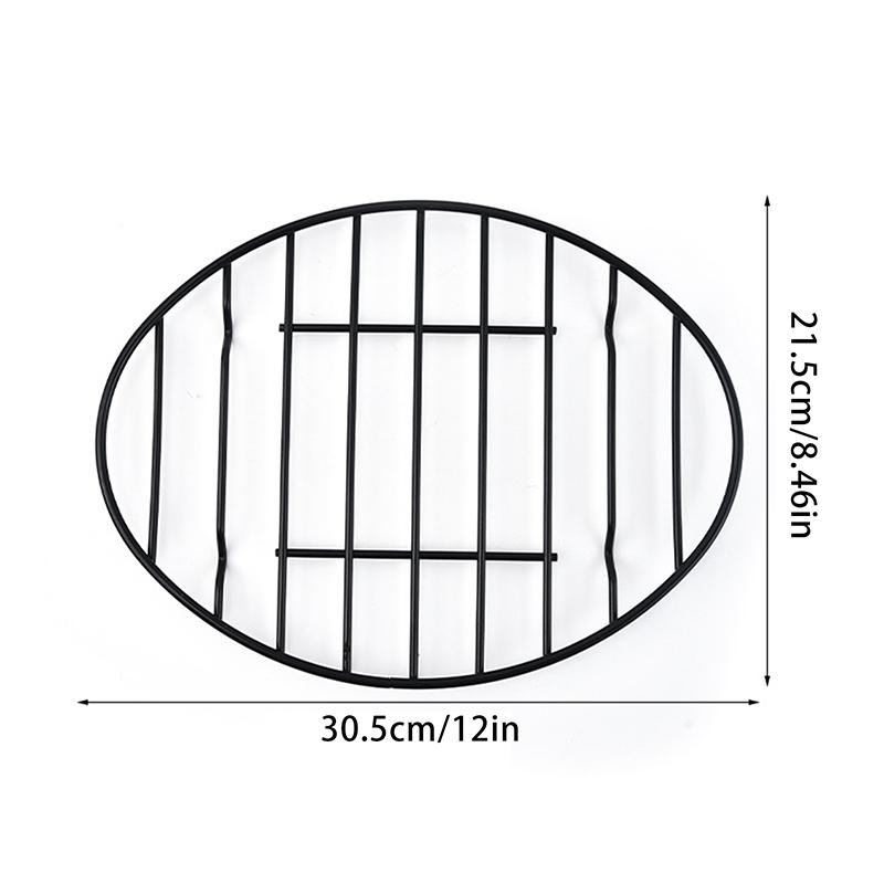 

2Pack Oval Roasting Rack - 12 Inch Black Cooling Rack With Integrated Feet, Enamel Finished, Nonstick Outdoor Tableware чорний