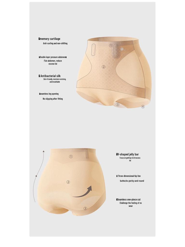 Damskie poporodowe majtki bezszwowe z wysokim stanem i kontrolą brzucha - Oddychające, wygodne szorty chłopięce na lato