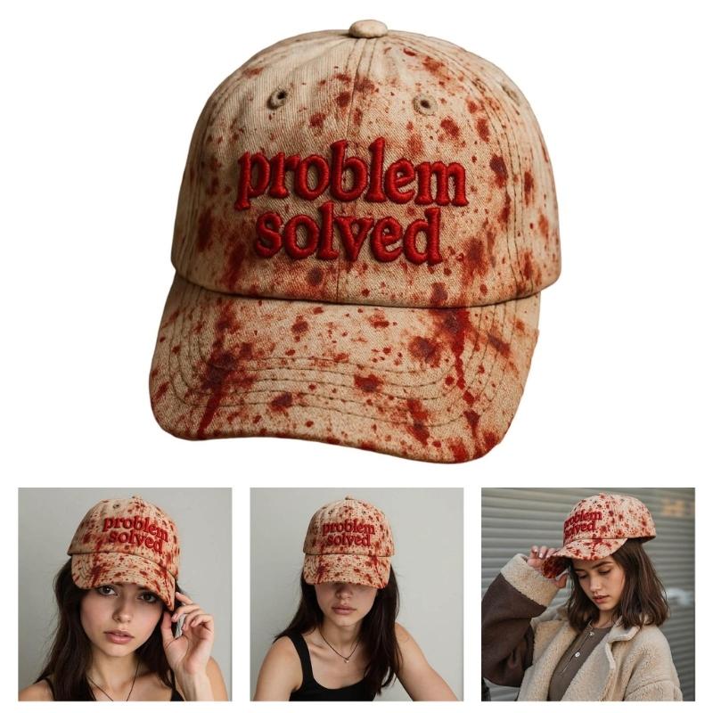 Stilvolle Baseballkappe mit Blutdruck für Männer Frauen Halloween-Party Outdoor-Aktivitäten Bequeme Verstellbare Passform Sonnenschutz Freizeitkleidung