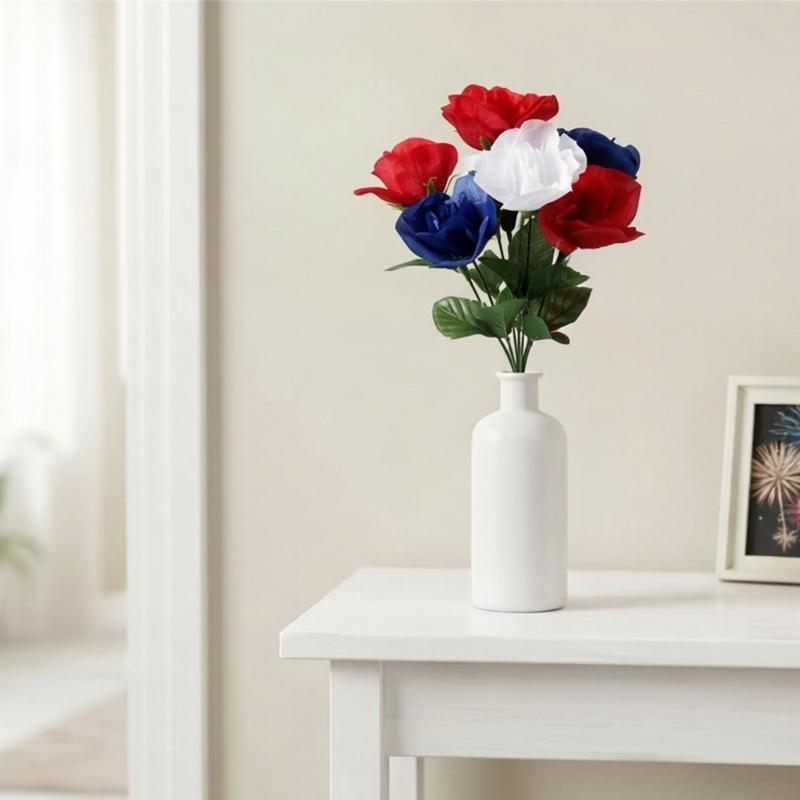 Independence Day Flower Arrangement Realistic Artificial Plastic Flower For July 4th Holiday Party Table Centerpiecess