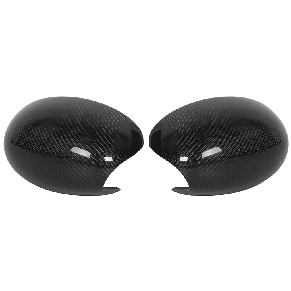 2pcs Rearview Mirror Cover Add On Carbon Fiber Cap Without Hole Fit for R53 JCW 20022006