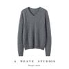Women's 100% Pure Cashmere V-Neck Cable Knit Sweater - Bright Silk, Loose Fit, Long Sleeve