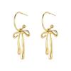 Bow earrings, European and American fashion temperament earrings, simple niche design, gold high-end earrings