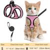 Harnais et Laisse Réglables pour Chat pour la Promenade - Harnais Gilet Anti-Évasion pour Chaton avec Maille Douce Réfléchissante pour Chiot Extérieur