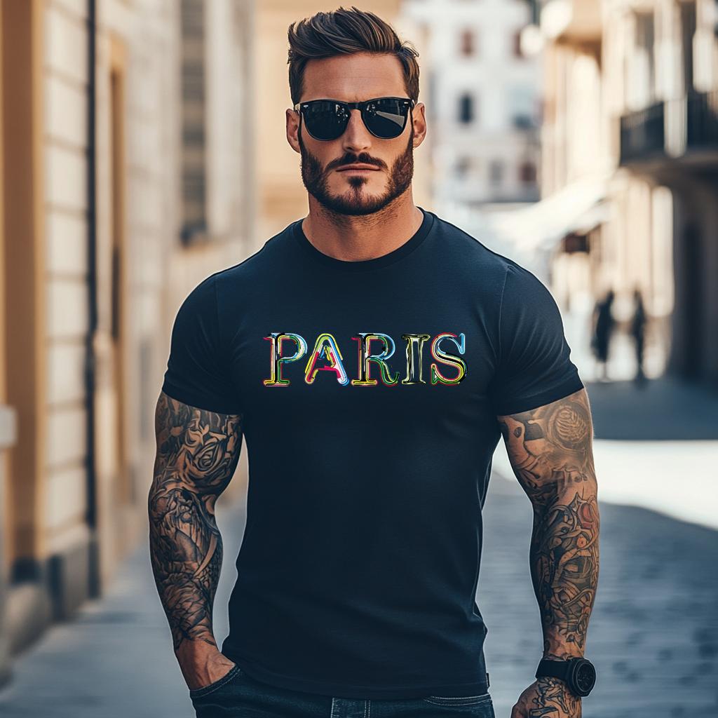 Paris Letter Print Short Sleeved Tshirt Men Simple Y2k Sweatshirt Street Casual TShirt Woman Tops Cartoon Chinese Style 4XL