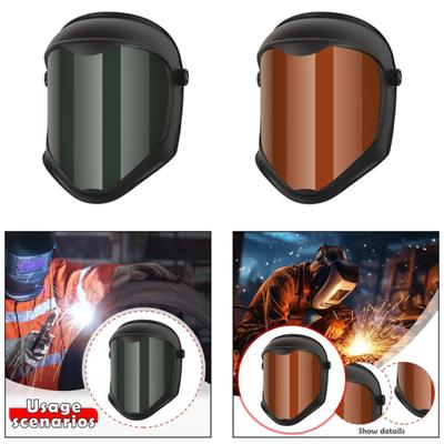 Welding Mask Anti-Fog Protective Full Shield Splash Resistant Adjustable Safety Face Shield with High-Temperature PC Frame Welding Helmet for Work Use