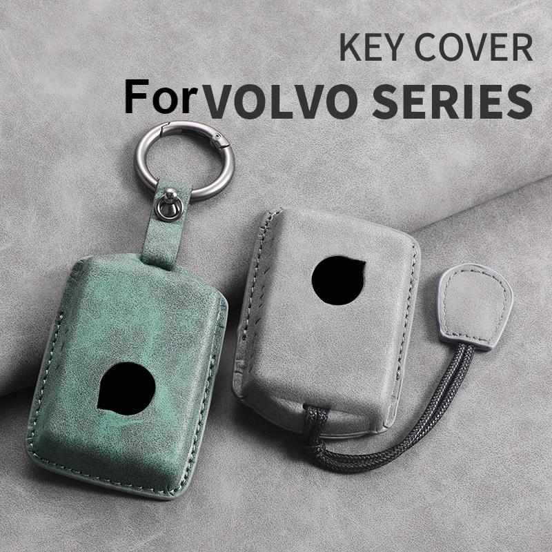 3 Button Leather Car Key Case Cover for Volvo S60 S90 XC40 XC60 XC90 V60 V90 T6 T8 Auto Key Shell Protection Accessaries