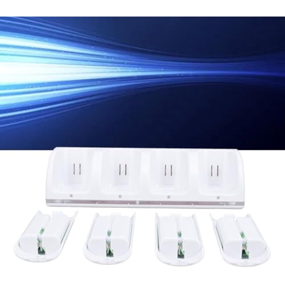 4 In 1 Charging Station for Wii Remote, Charger Dock with 4 2800mAh Rechargeable Battery Packs an...