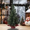 Tabletop Ornament Miniature Christmas Tree with Burlap Base Elegant Small Pine Tree Holiday Season Party Decoration