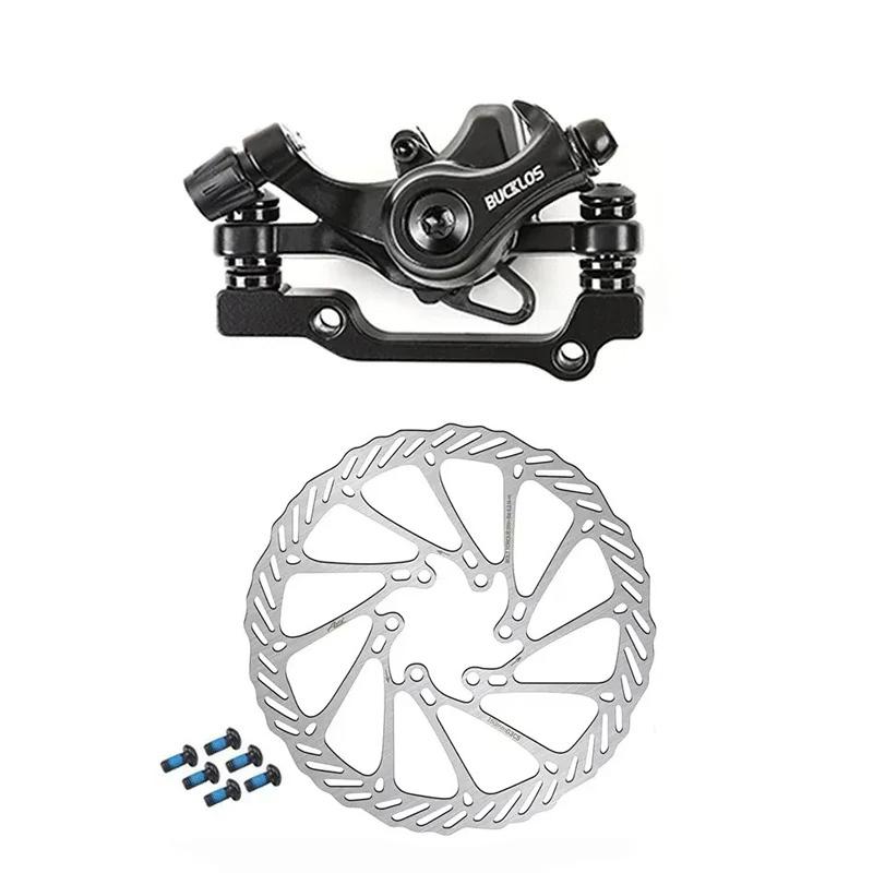 BUCKLOS Mtb Mechanical Disc Brake Caliper Set Bike Brake Levers with Cable Front Rear Bicycle Disc Brake Rotors Cycling Parts