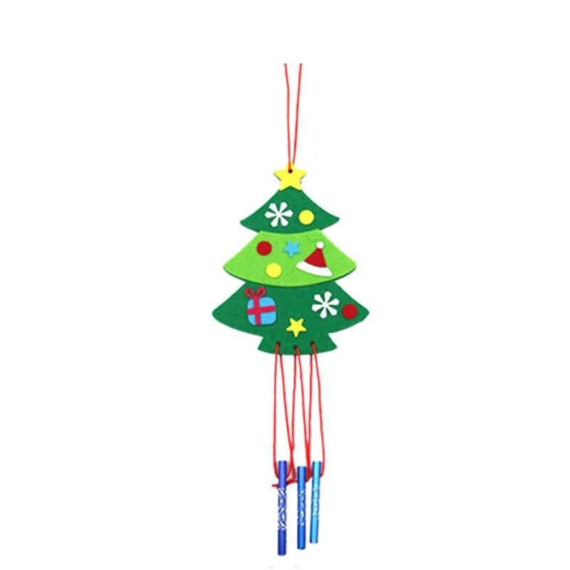 3pcs/set Children Christmas DIY Wind Chime Handmade Wind Bell Kid DIY Puzzle Toy Kids Manual Craft Toys Cartoon Tree Hanging Decoration