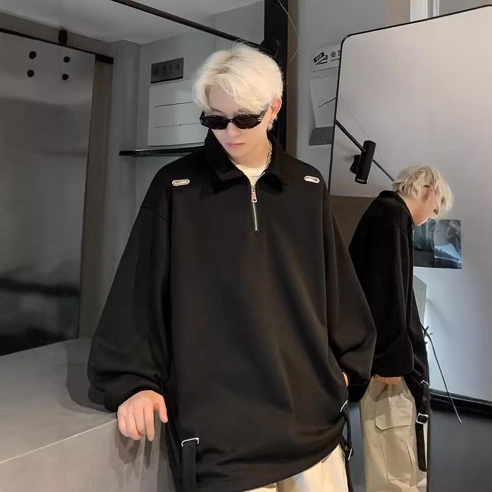 Autumn and Winter New Pure Cotton Trendy Brand Retro Loose Casual Semi-zipper Jacket