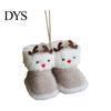 Knitted Plush Reindeer Decor Soft Christmas Boot Ornament, Decorative Indoor Winter Wonderland Hanging Pendant for Xmas Tree, Holiday Party