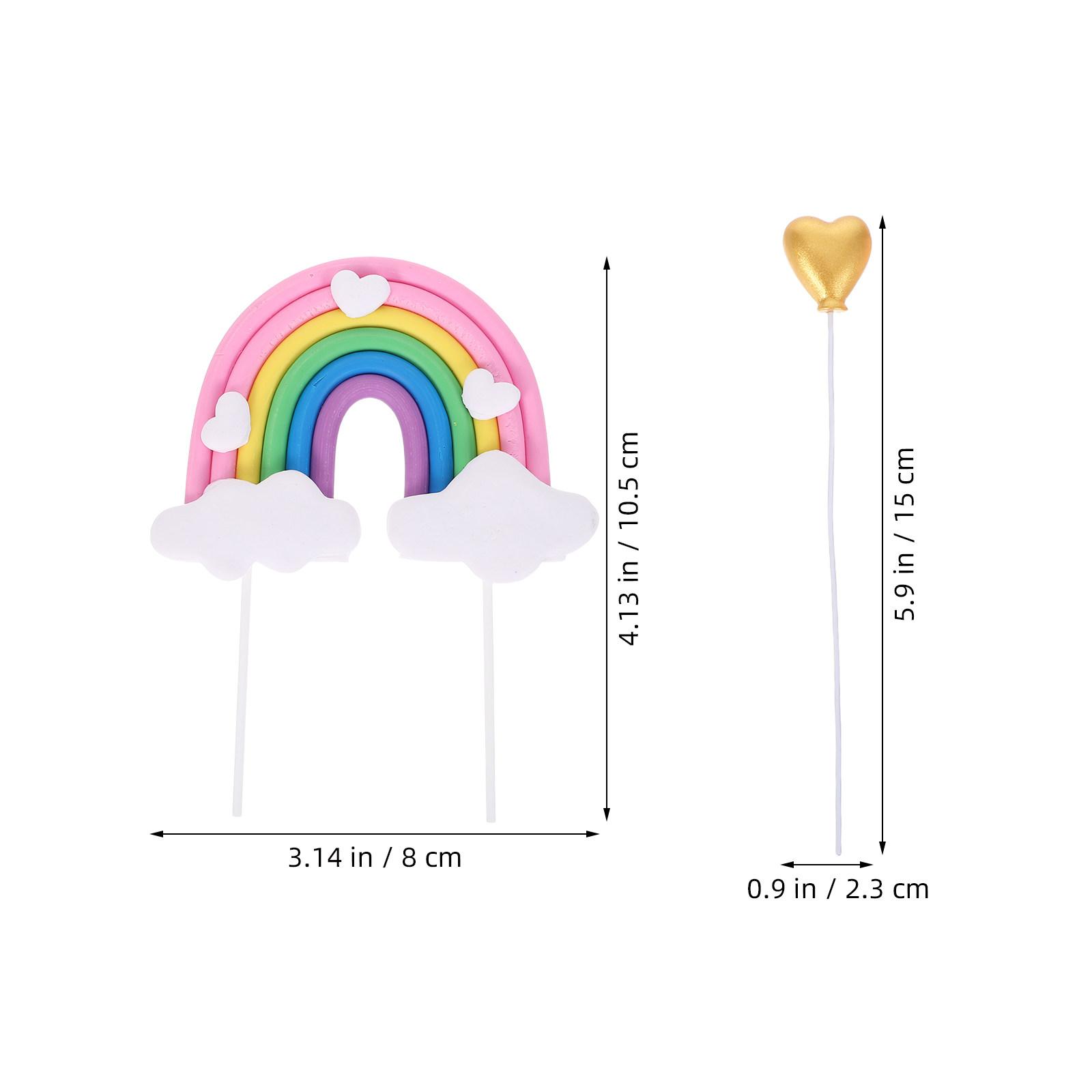 

6Pcs Rainbow Cake Toppers Soft Cupcake Picks Birthday Wedding Party Decorations Kids Cake Insert Baking Supplies