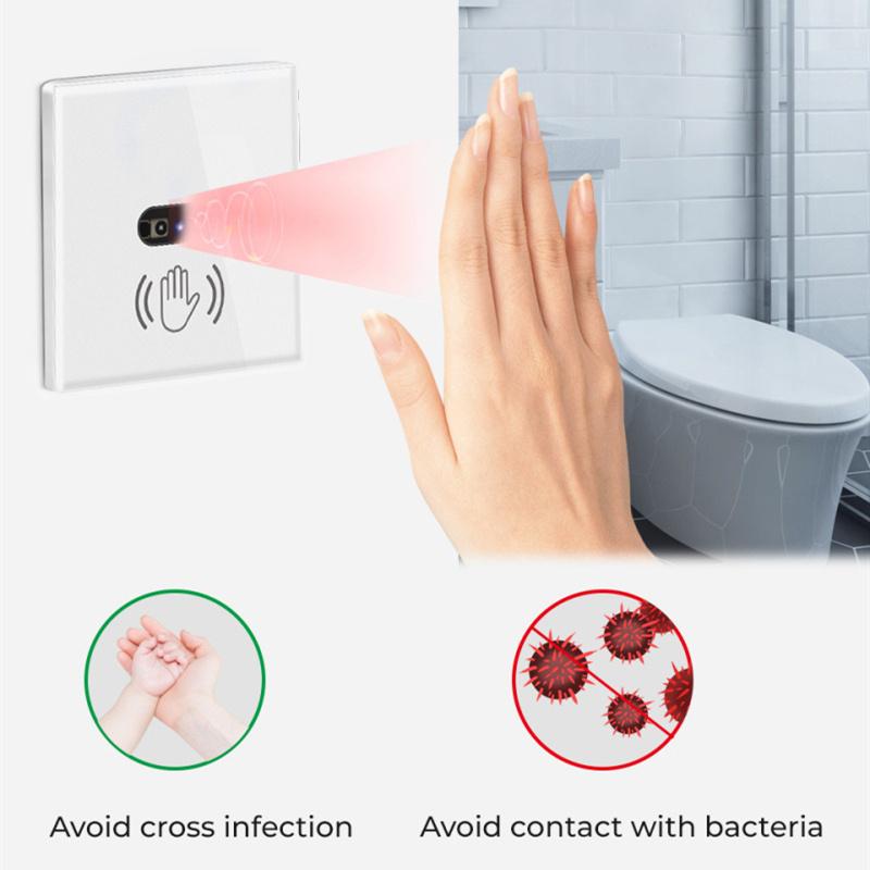 Buy 220V 10A Contactless Infrared Sensor Smart Light Switch Glass ...