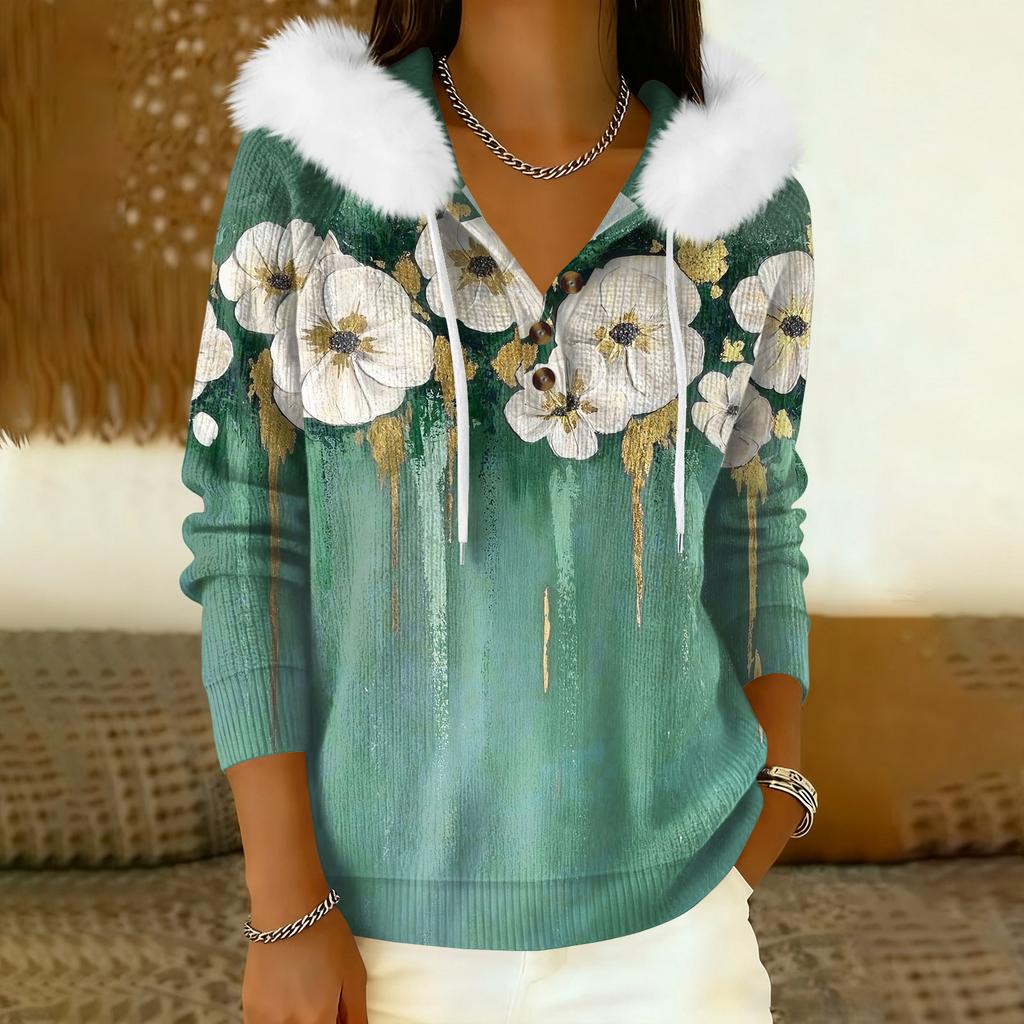 Damkappa Långärmad Med huva Varm vinterkappa Jacka